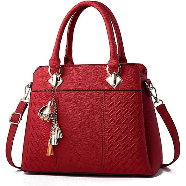 Damevesker og håndvesker Dame Designer Satchel Tote Bag Skuldervesker A916-17 Red