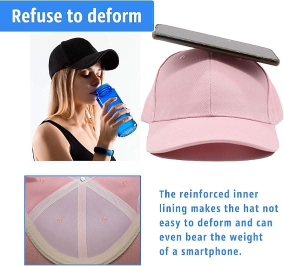Baseballcaps for menn og kvinner - bomull, Rosa
