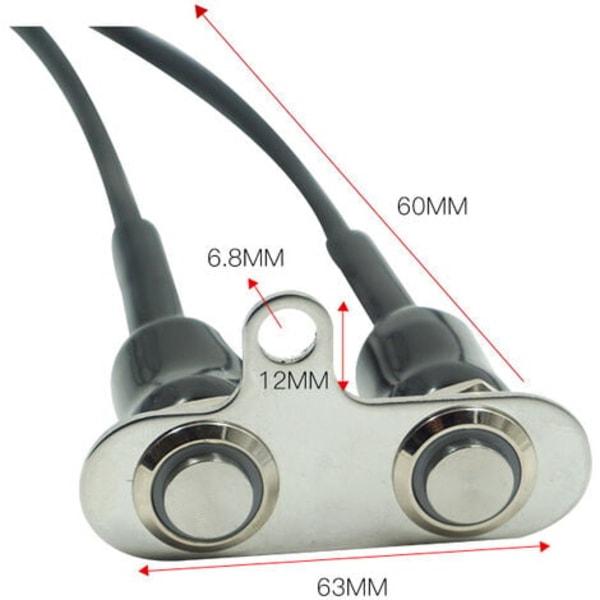 KG057D electric vehicle left and right lights double switch, (1 self-locking blue light +1 self-resetting green light)