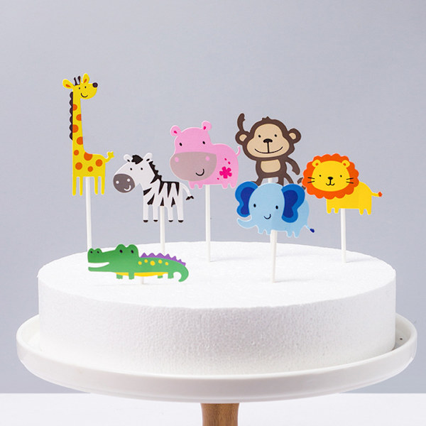 Akryl Dyre Cupcake Toppers - Søde Jungle Dyr Kage Pynt
