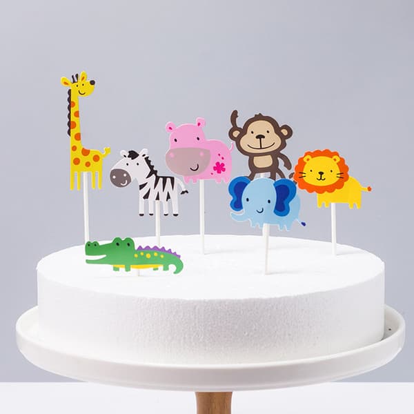 Akryl Dyre Cupcake Toppers - Søte Jungeldyr Kake Pynt