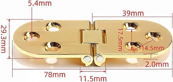 Foldbare Hængsler, 180 Grader Tykkere, Hængsel Hardware Foldbart Tilbehør (A-5-F6) guld