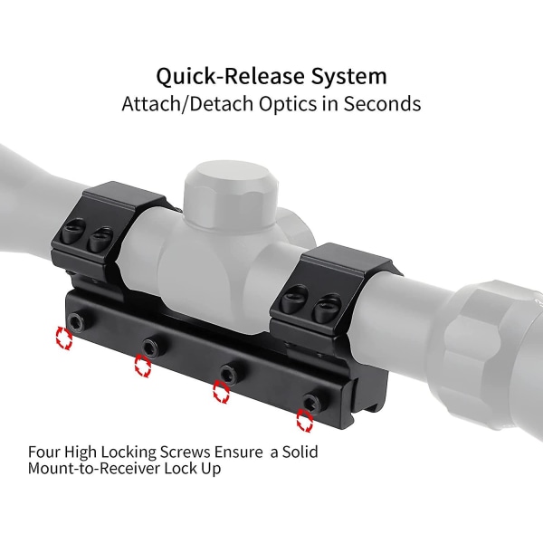 Laxstjärtskena Monteringsringar Adapter 11mm Laxstjärtskena för kikarsikte Ring Aluminium Taktisk lågprofil 25,4mm