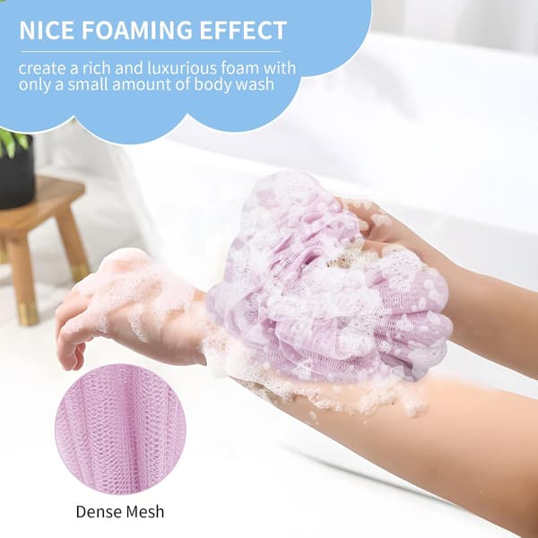 2-pack Loofah Bad Dusch Svamp, Lång Stretch Rygg Exfolierande