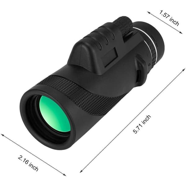 Kompakt 40x60 HD-kikkert monokulær, høyeffektskikkert, 10-12x zoomteleskop, dag- og nattsyn, dobbeltfokusprisme, for C
