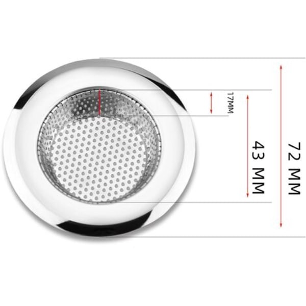 Kökshovsfilter, Rostfritt Stål Hovsfilter, Kökshovsnät, 2 Stycken 2,75 Tum/7cm