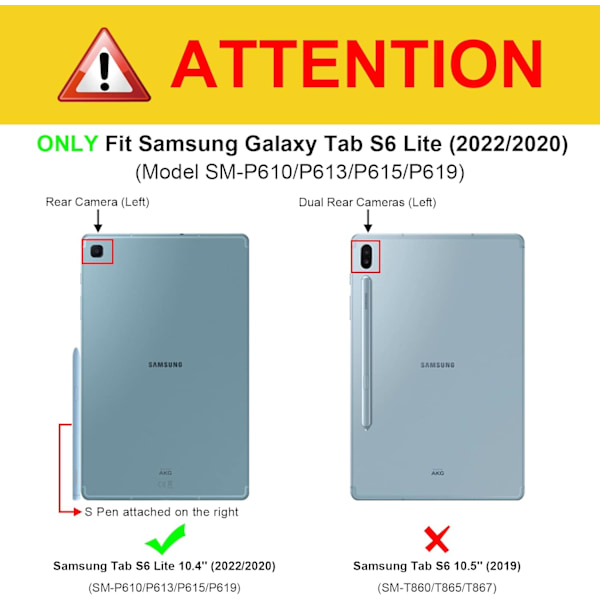 (Sort) Beskyttelsesetui til Samsung Galaxy Tab S6 Lite