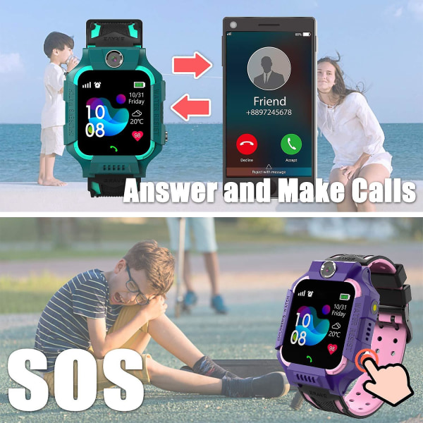 Smartwatch för barn, Kids Watch -telefon med tvåvägssamtal