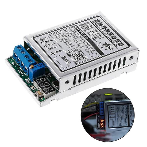 DC-DC Automatisk Steg Upp och Ner Regulator Modul Stabilisator 7A/80W Effektmodul
