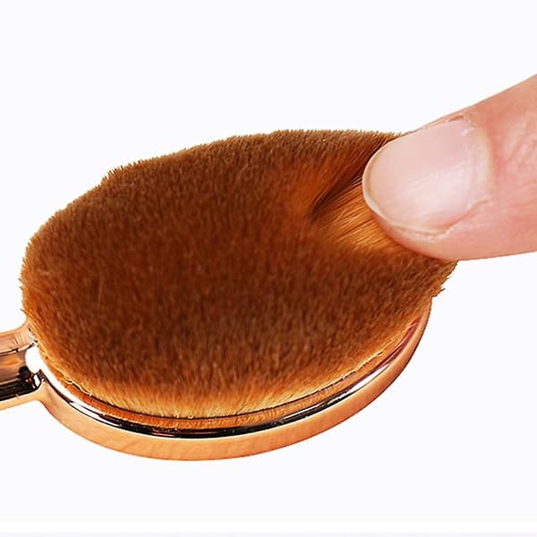 Blød børste makeup børste til foundation, pudder, kontur, concealer, blush, rosegold
