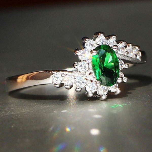 Smycke Ring Geometrisk Fint Utförande Utsökt Glansigt Kubisk Zirkon Ring För Fest Red US 6