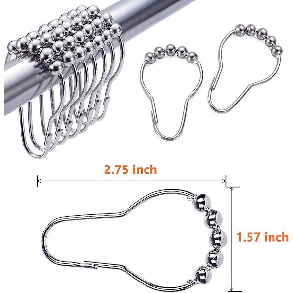 Duschringar Duschdraperiringar Polerad Krom Rostfritt Stål Duschdraperiringar Duschdraperiringar Duschdraperiringar Duschringar 12 Pack