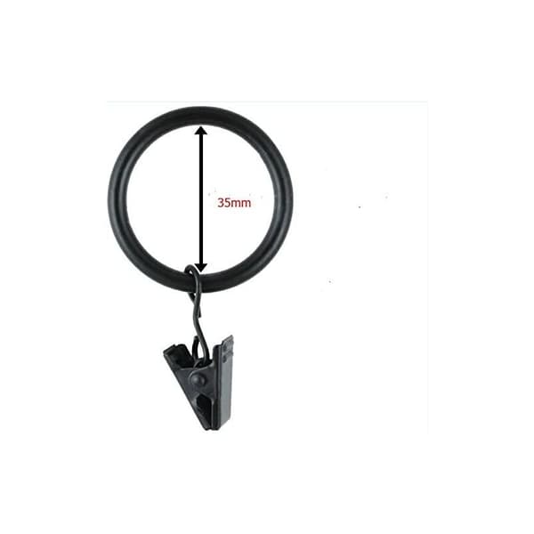 Gardinkrog Gardinklemme Spænde (Sort 3,5 mm × 35 mm Diameter 30 stk)