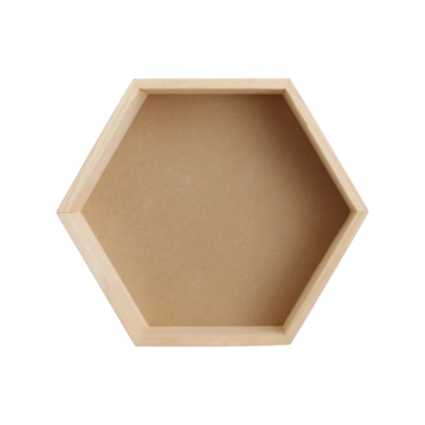 Solid trevegg hylle display rack sekskantet honeycomb hylle (stor størrelse, logg),