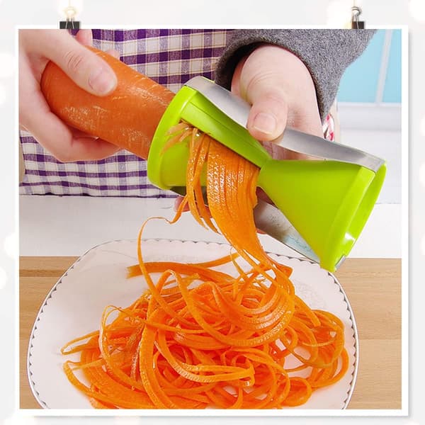 Multifunktionel manuel spiralizer spaghetti-maskine til nudler, gulerod, agurk, squash, asparges, grøn, 1 stk.