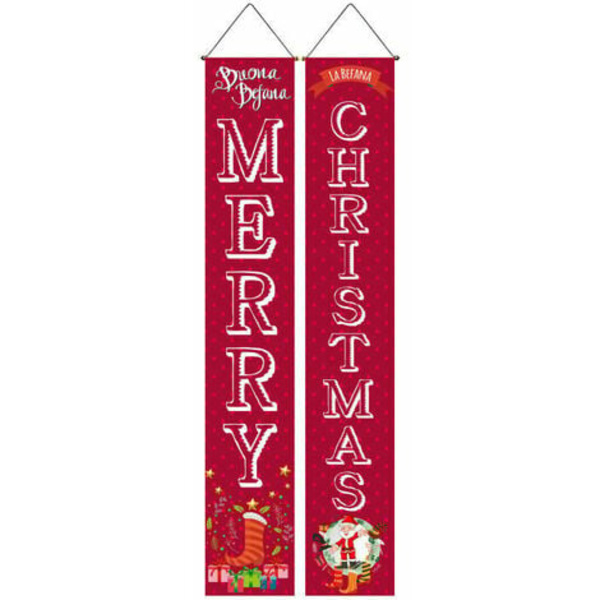 Julbanner Merry Christmas Veranda Skylt Banner Dörr Juldekoration Banner F LYCXAMES