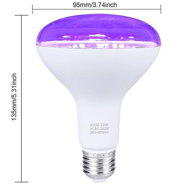 15w 385-400nm UV Blacklight Pærer Sort Lys 1 stk