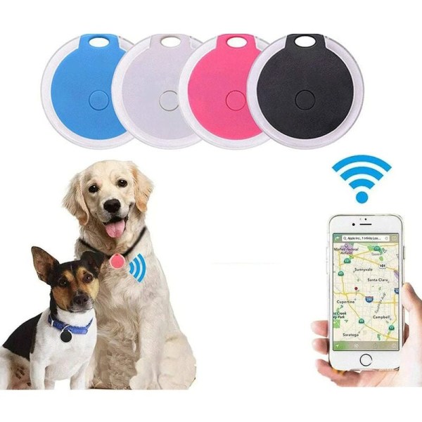 4Pack Smart Mobile Key Finder Bärbar GPS-spårningsenhet Appkontroll GPS Tracker Rund GPS Locator för barn Hund Katt Pe