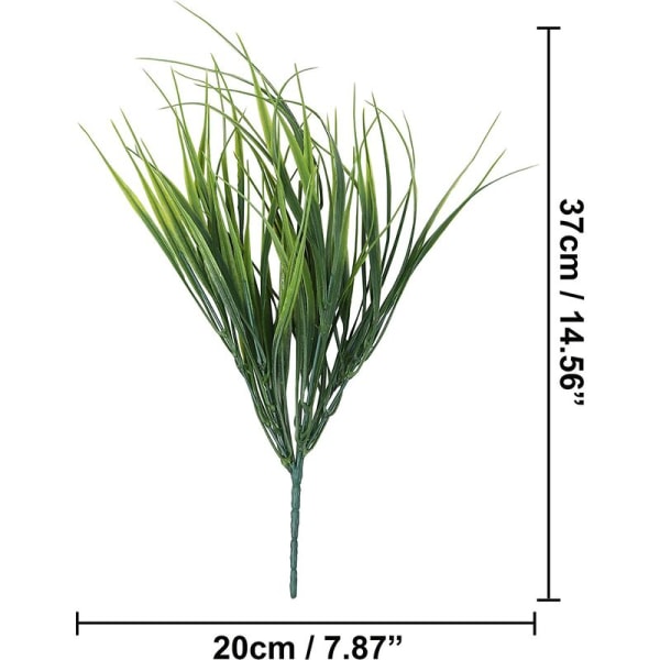 6 stk. kunstig grøn plante simulation græs 7 plastik gafler grøn hvedegræs kryptering 7 gafler 98 blade,