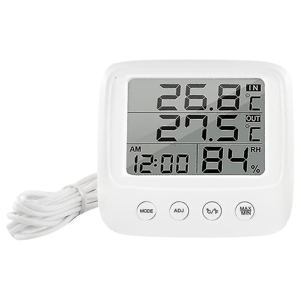 Digitalt LCD-indendørs termometer til temperatur og luftfugtighed E0828S