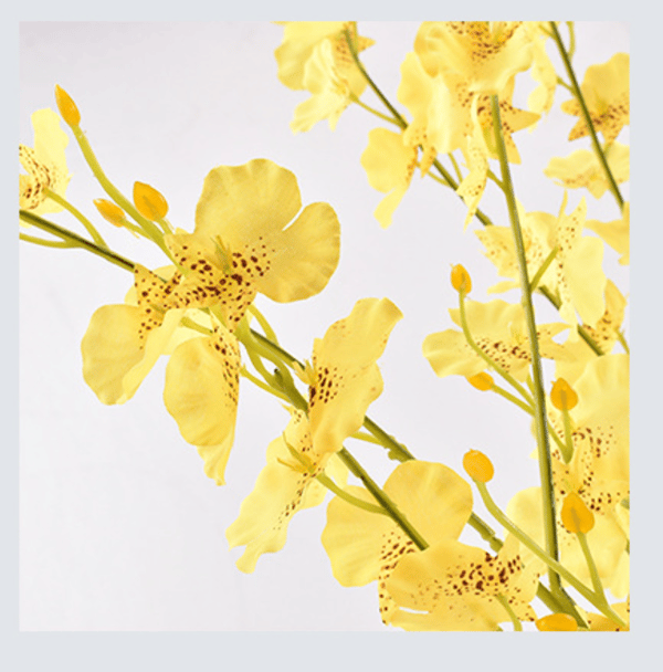 5 stk gule kunstige blomster,