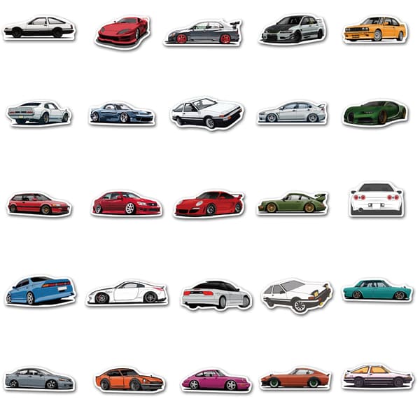 100 st Bildekaler Sportbilsracing Dekaler Vinyl