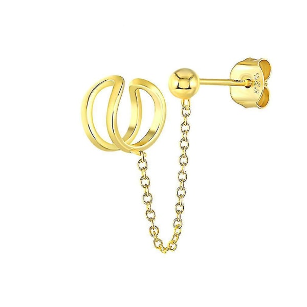 öronklämmor Single Chain Tassel Bean Golden S925 Studs Eardrops för födelsedagspresent