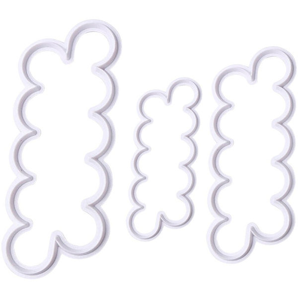 3 st All-in-one Ros Blom Fondant Tårta Tryckpress Form Kakformar