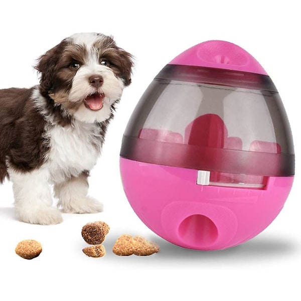 Hund- & Kattleksak, Matbehållare för Husdjur, Långsam Matningskål, Kattdispenser, Liten Interaktiv Sammanvikbar Stimulerande Leksak, Justerbar Godisätande Behållare Pink