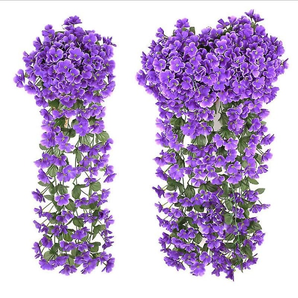 Konstgjord Vinranka Hängande Blomma Rattan Trädgård Väggdekor Purple Blue 1PC