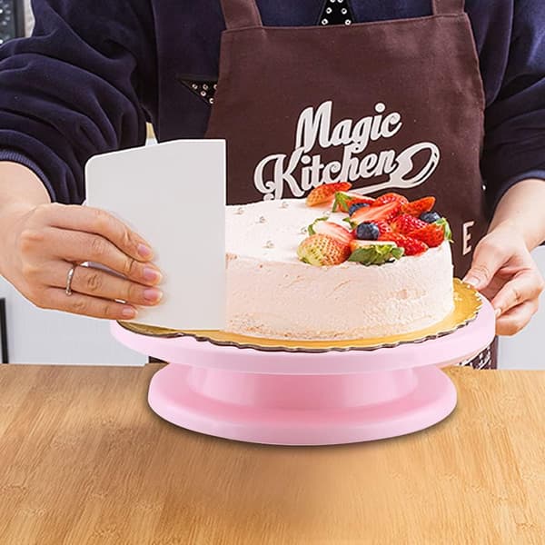 1 st Pink Cake Montering Bord Kakturntable Roterande Kake