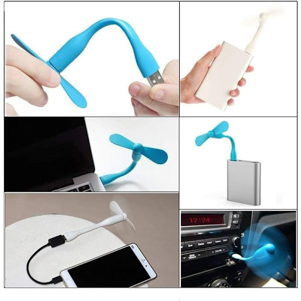 Bærbar Mini USB-ventilator Fleksibel Køler Ventilator til Computer PC Bærbar Powerbank 6stk