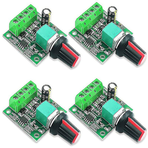 4 stycken PWM-hastighetsregulatorer, 1.8v 3v 5v 6v 12v 2a 1803bk DC-motorhastighetsregulator, justerbar drivströmbrytare med självrestaurerande säkring