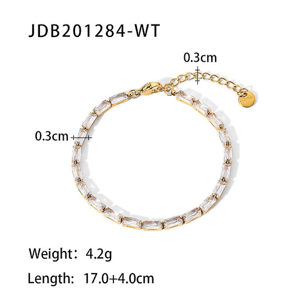 Armband Kvadratisk Dagligt Outfit Metalliskt Element B1407 JDB201284-WT