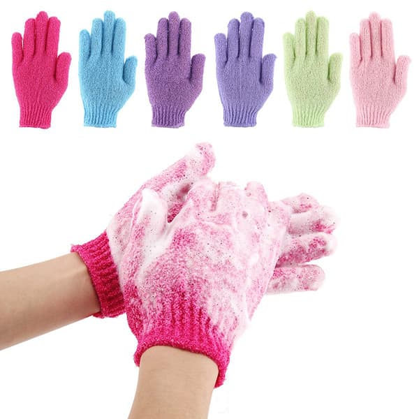 6 Par Exfolierande Handskar, Duschbad Dubbelsidig Kroppsskrubb