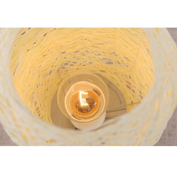 Moderne Bambus- og Rattan-Sengelampe - Moderne Kreativ Bordlampe Med Træbase - Personlig Dekoration - LED-Lampe