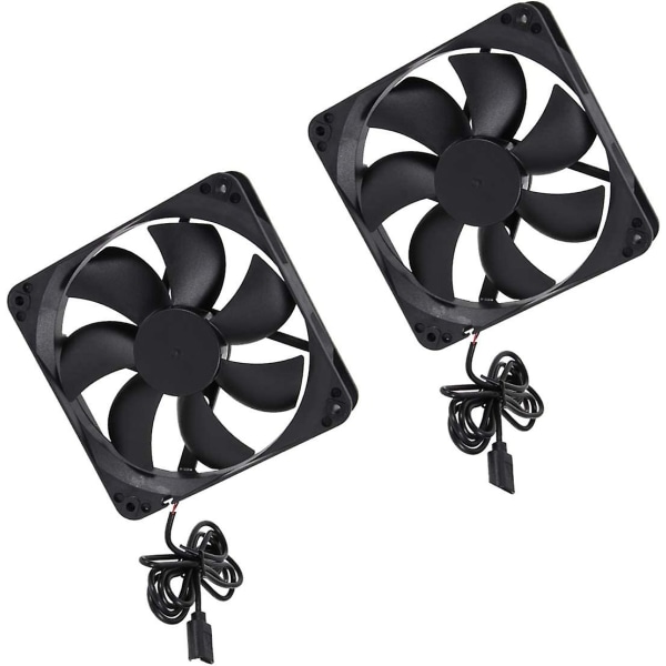 Usb Quiet Fan 120mm Powered Usb Fan Portable Pc Fan 2 Pcs For Portable Router Water Tank Tv Box (black)