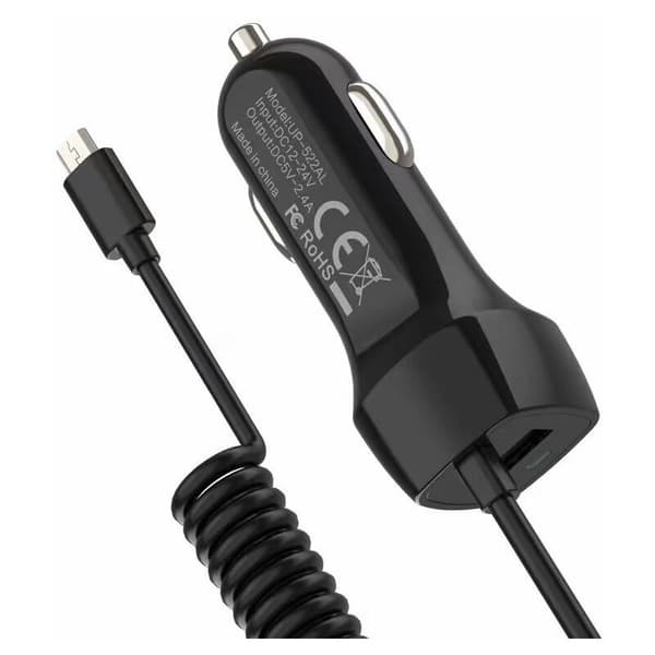 Biloplader og Micro-USB-kabel til Samsung Galaxy S7 S6 Edge A10 A7(2018), Huawei, LG G6, HTC, Motorola