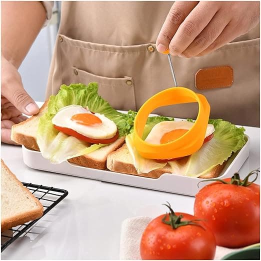 4 silikon eggringer, dobbeltsidige non-stick panneformer Omelett