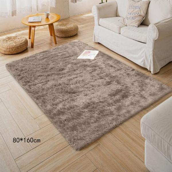 Shaggymatta för vardagsrum - Modern och fluffig - Kort lugg - Halksäker, Kamel (80 cm x 160 cm)