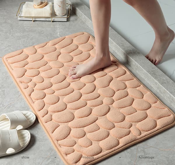 Pebble Waffle Golvmattor, Badrumsingång Halksäkra Absorberande Golvmattor (Kamel, 50*80CM)