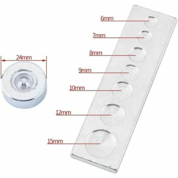 Sats med 11 läderhantverksverktyg, för att fästa nitar och tryckknappar, borra och stansa, för hobby och DIY