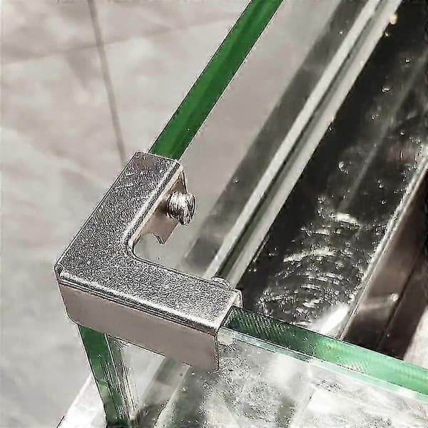 4 stk. L-formede glasfastgørelsesklemmer 2-vejs glas til 6-10 mm møbelhardware glastilbehør