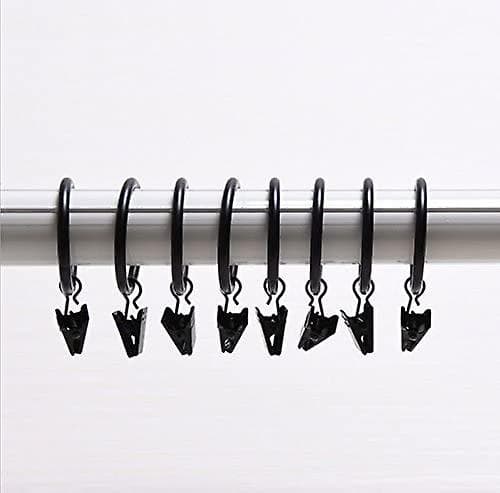 30 stk. Gardinklips - Gardinklips med 35 mm diameter ringe til flere anvendelser - Sort