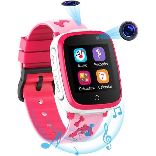 Smartwatch för barn med 2 kameror Sos Two Way Call HD Music Player 7 Pusselspel 1.54 Smart Watch med pekskärm