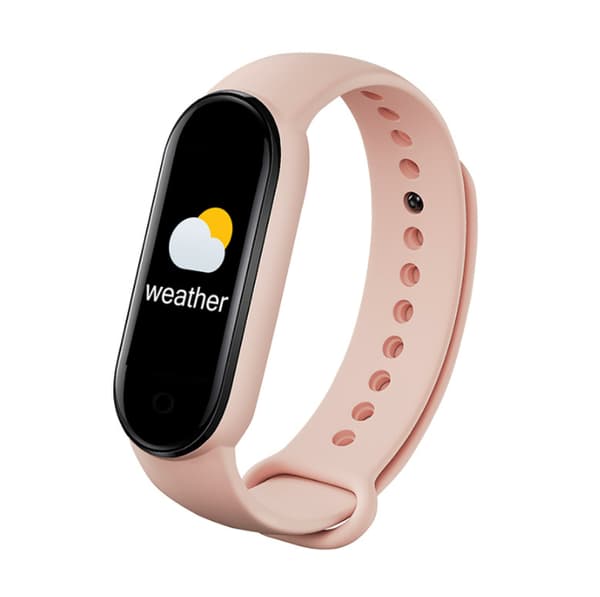 Smart Bluetooth Armbånd, Trening, Hjertefrekvens, Blodoksygen, Blodtrykk, Skritteller, Søvnhelseovervåking (Rosa)
