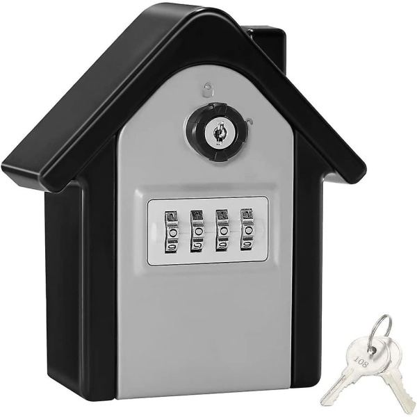 Seinälle kiinnitettävä avainlokero, jossa digitaaliset koodi- ja hätäavaimet, suuri avainlokero Xl kokoinen ulkokäyttöinen avainlokero kotiin, toimistoon, tehtaalle, autotalliin (silv)