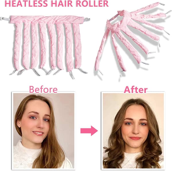 Blæksprutte Hår Curlers (Pink), Varmefrit Krøller Varmefrit Hår
