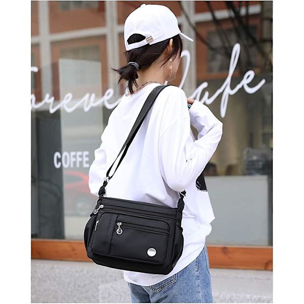 Damväska med axelrem Rymlig Väska med Flera Fack Dam Crossbody Handväska Mode Tote Övre Handtag Satchel A916-1171 Blue