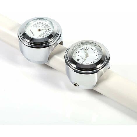 7/8\" 1\" Aluminiumlegering Galvanisering Overflade Motorcykel Styr Montering Urskive Ur og Termometer Temp